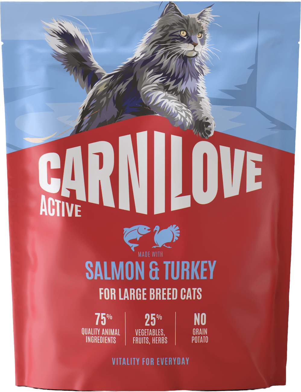 Granule CARNILOVE Active pro kočky velkých plemen losos a krůta 400 g