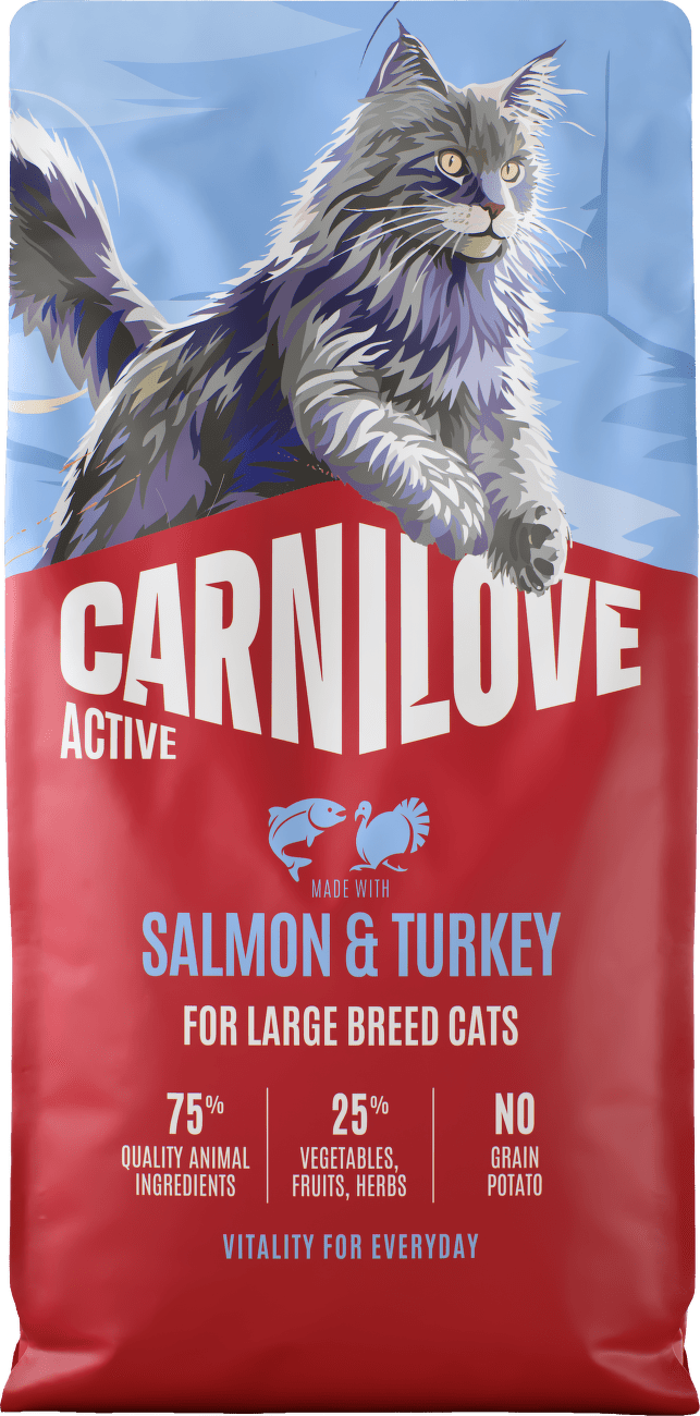 Granule CARNILOVE Active pro kočky velkých plemen losos a krůta 6 kg