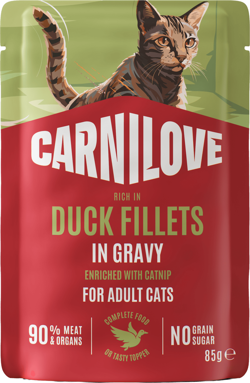 Kapsička CARNILOVE pro dospělé kočky kachna se šantou kočičí ve šťávě 85 g