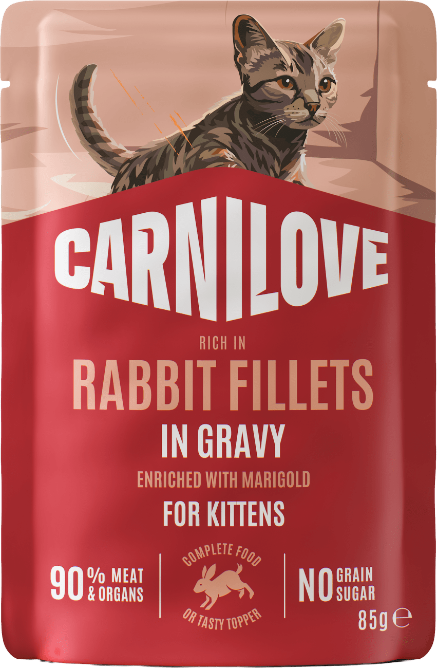 Kapsička CARNILOVE pro koťata králík s měsíčkem lékařským ve šťávě 85 g