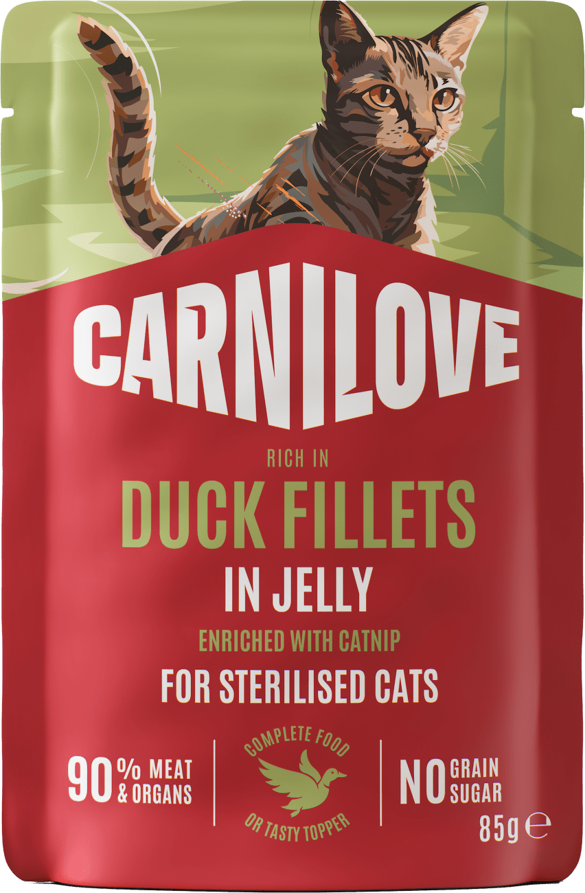 Kapsička CARNILOVE pro dospělé kočky kachna se šantou kočičí v želé 85 g