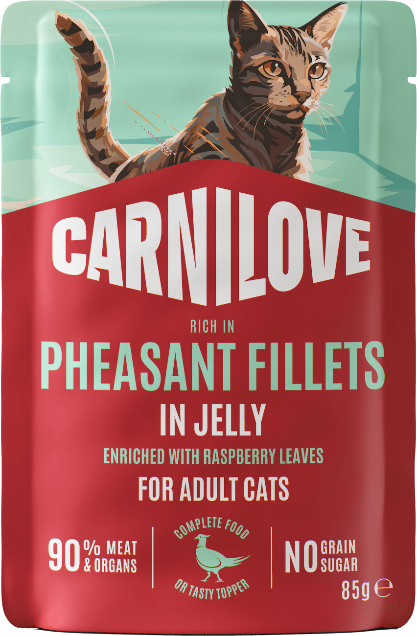Kapsička CARNILOVE pro dospělé kočky bažant s listy maliníku v želé 85 g