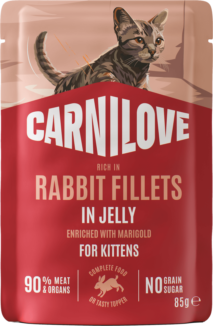 Kapsička CARNILOVE pro koťata králík s měsíčkem lékařským v želé 85 g