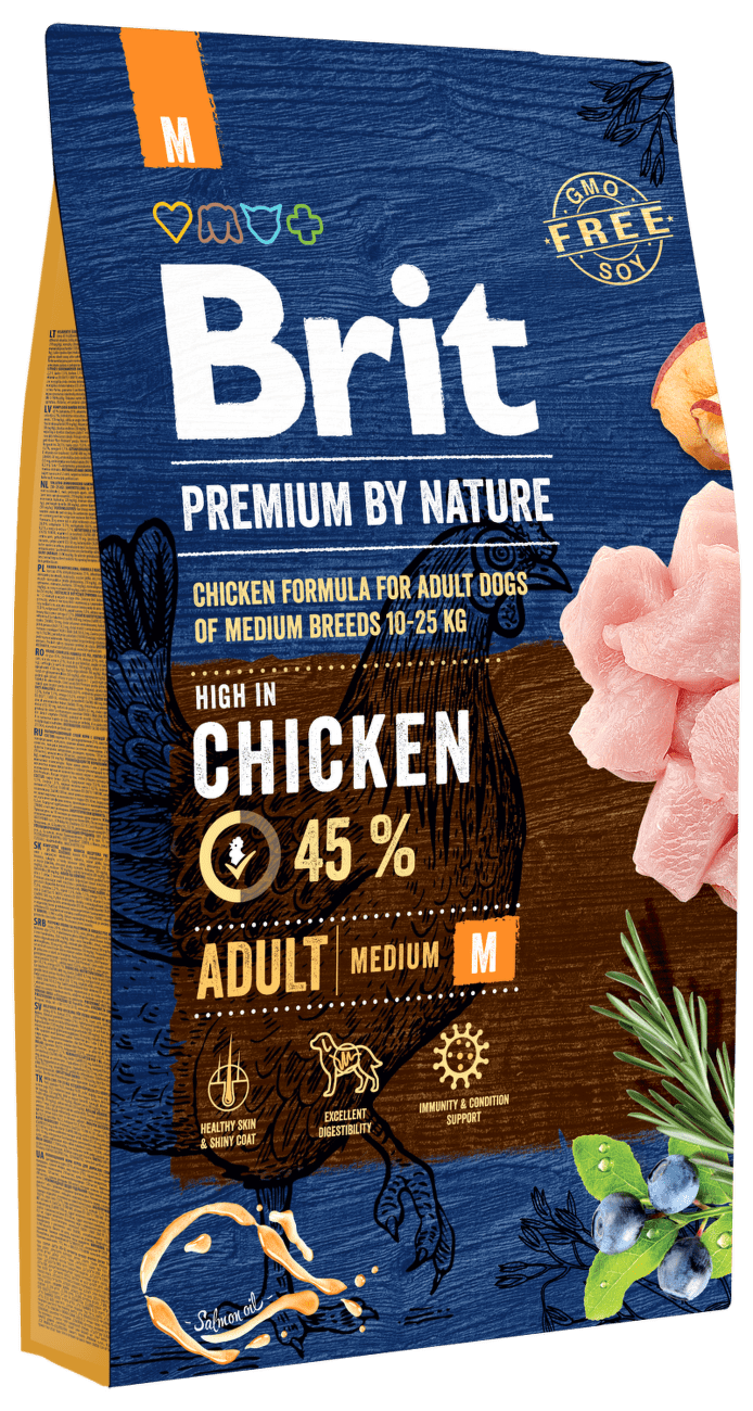 Brit Premium by Nature granuly Adult M kura 8 kg
