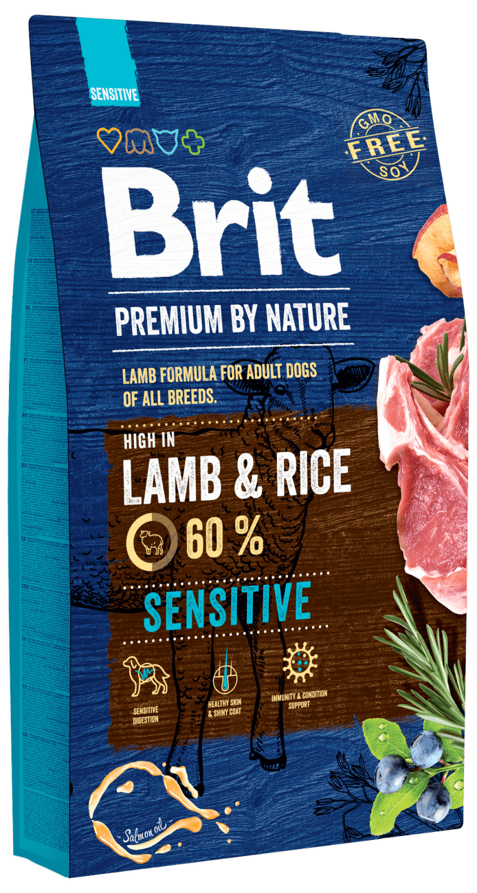 Brit Premium by Nature granuly Sensitive jahňa a ryža 8 kg