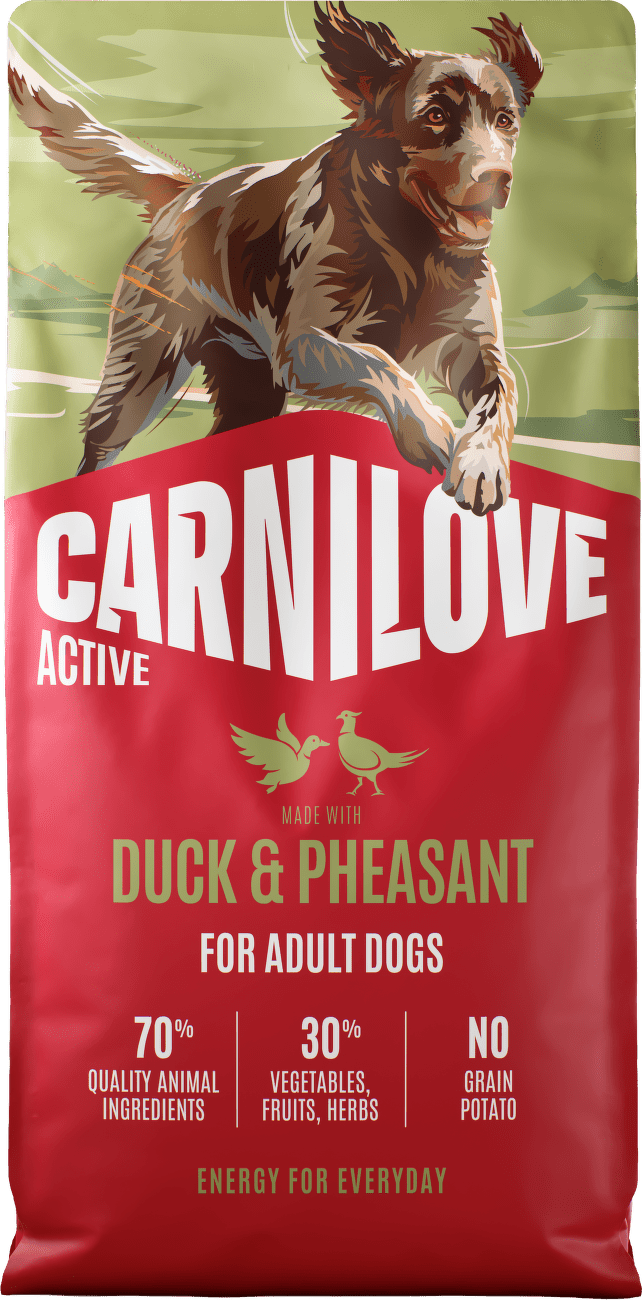 Granule CARNILOVE Active pro dospělé psy kachna a bažant 12 kg