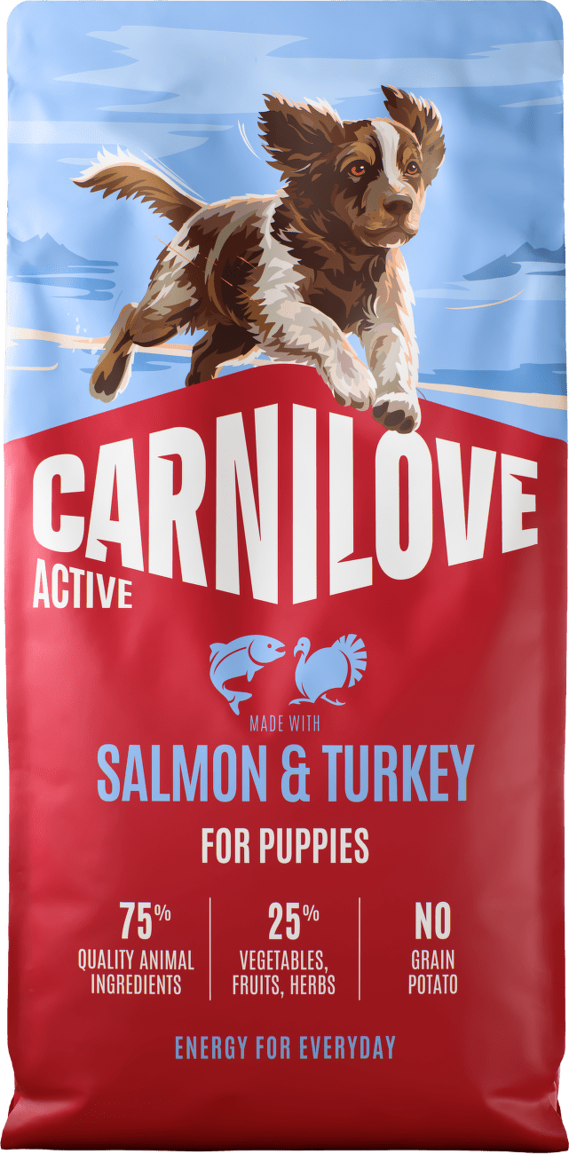 Granule CARNILOVE Active pro štěňata losos a krůta 12 kg