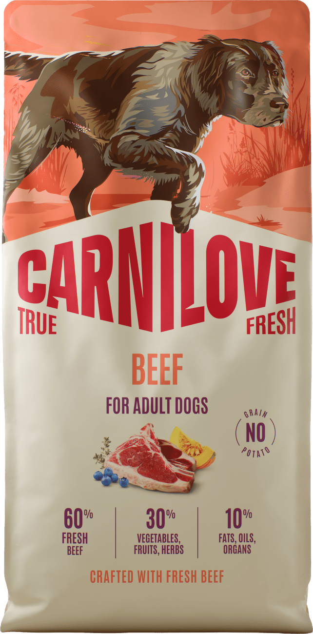 Granule CARNILOVE True Fresh pro dospělé psy hovězí 12 kg
