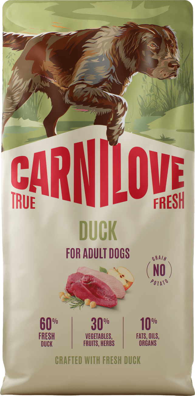 Granule CARNILOVE True Fresh pro dospělé psy kachna 12 kg