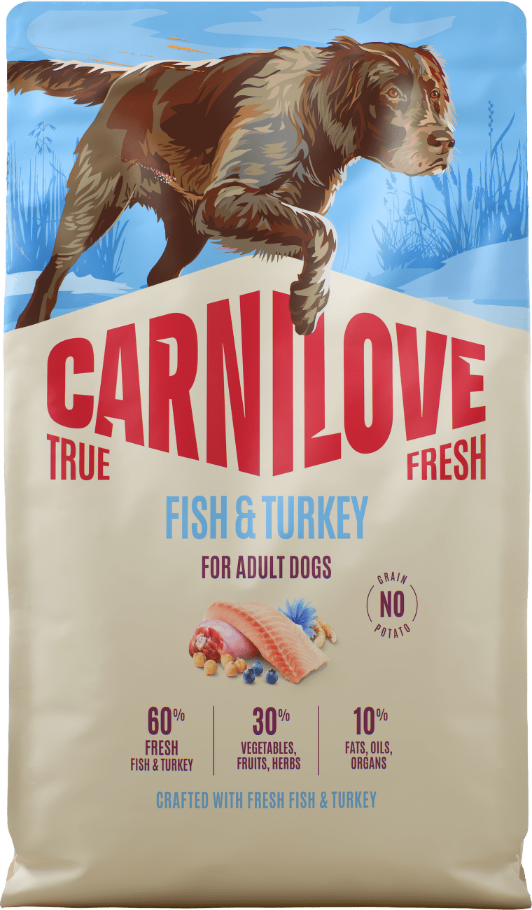 Granule CARNILOVE True Fresh pro dospělé psy ryba a krůta 4 kg