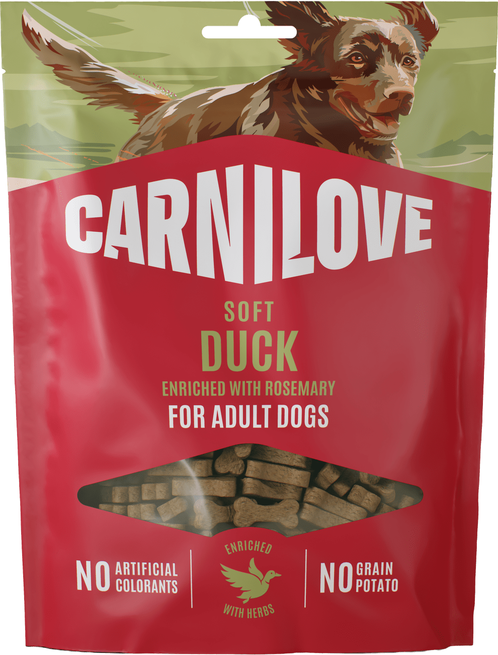Pamlsek CARNILOVE Soft pro dospělé psy kachna s rozmarýnem 200 g
