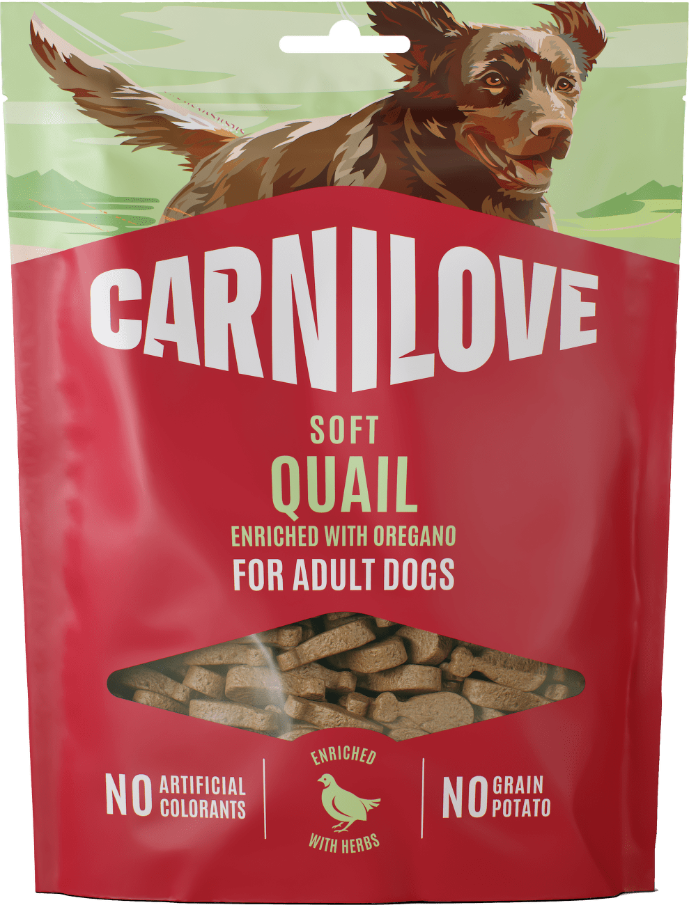 Pamlsek CARNILOVE Soft pro dospělé psy křepelka s oreganem 200 g