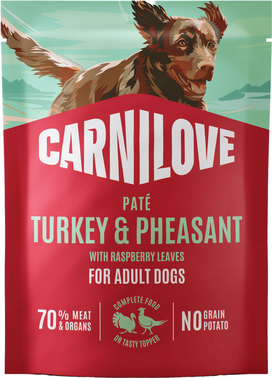 Kapsička CARNILOVE Paté pro dospělé psy krůta a bažant s listy maliníku 300 g