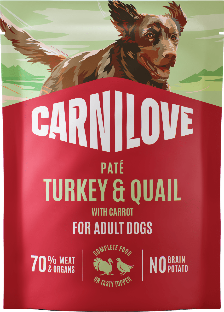 Kapsička CARNILOVE Paté pro dospělé psy krůta a křepelka s mrkví 300 g