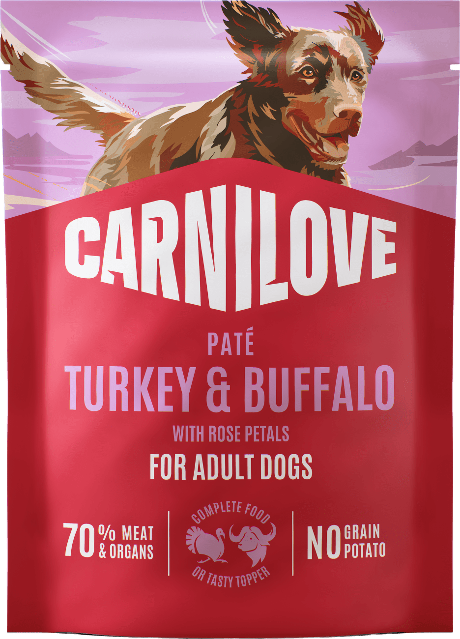 Kapsička CARNILOVE Paté pro dospělé psy krůta a buvol s lístky růže 300 g