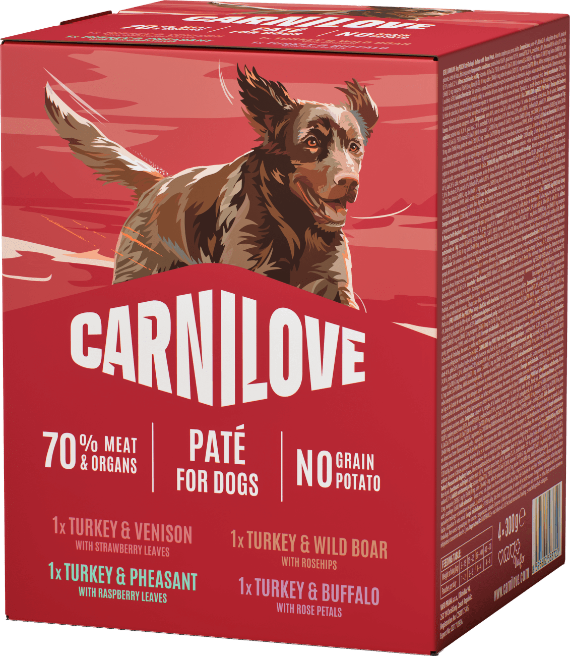 Kapsičky CARNILOVE Paté pro dospělé psy multipack 4×300 g