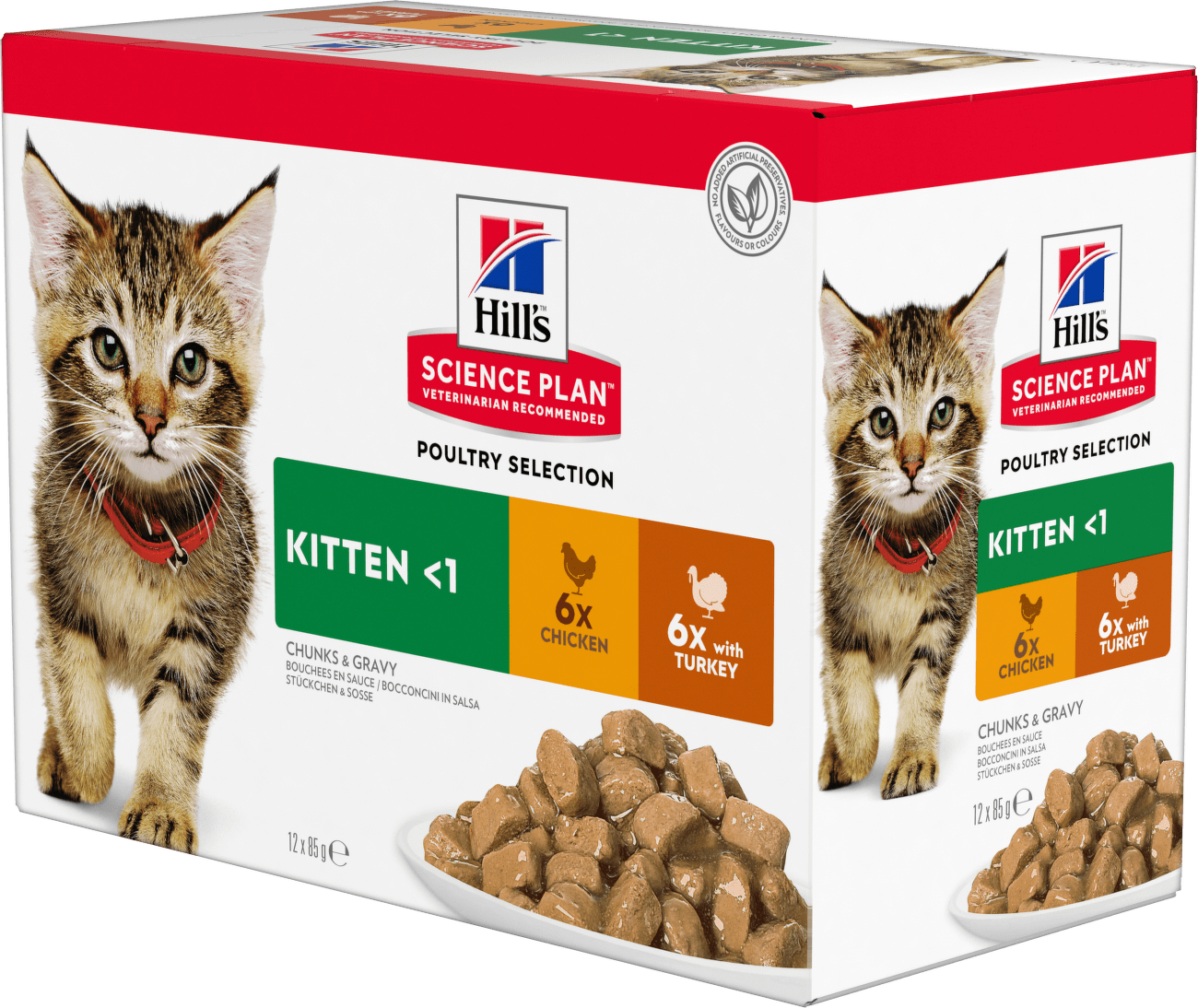 Hill´s Science Plan kapsička Feline Kitten Multipack Chicken & Turkey 12x85 g