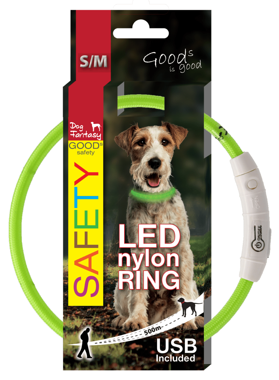 DF obojok LED nylon zelený 45 cm