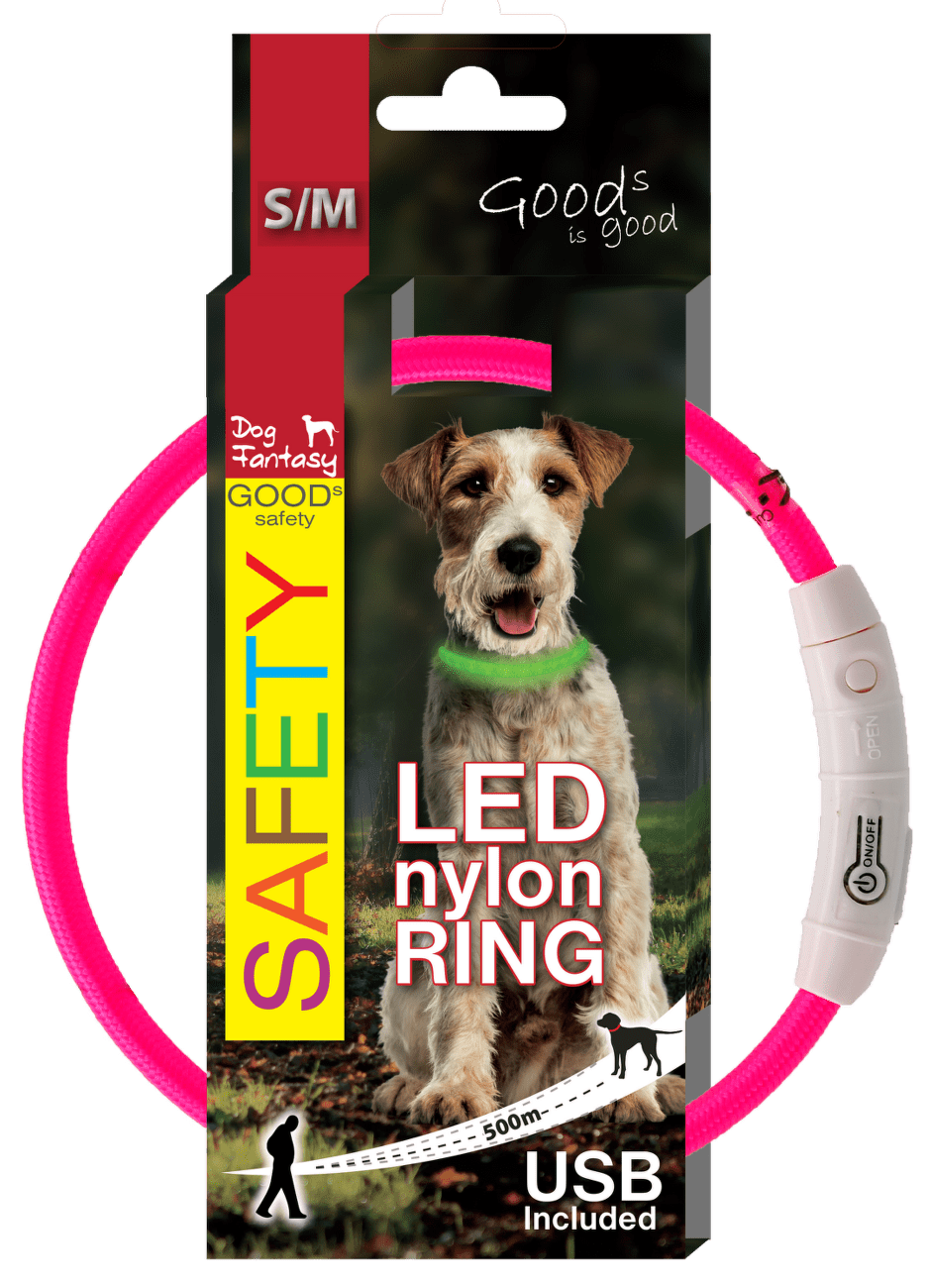 DF obojok LED nylon ružový 45 cm