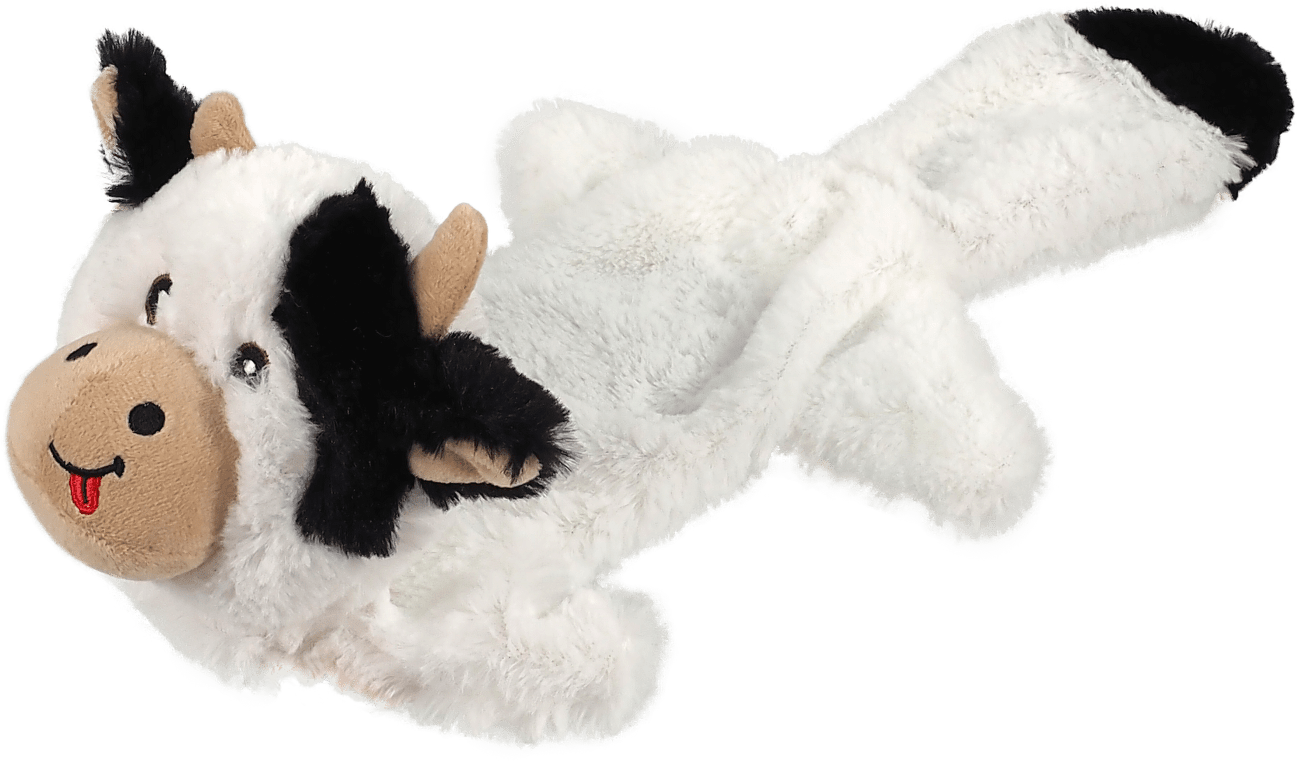 Hračka Dog Fantasy Recycled pískací kráva s kapsičkou na pamlsky 50cm ​