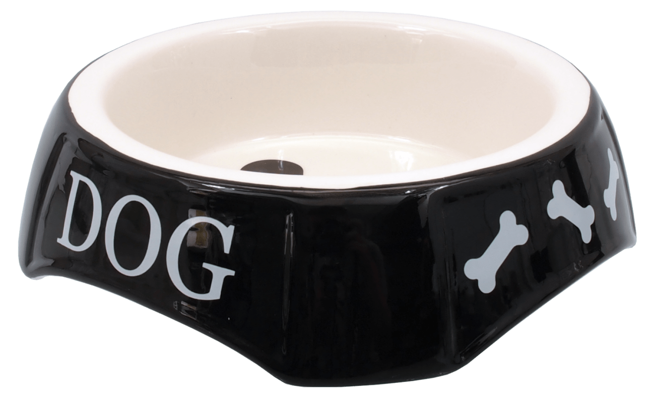 Miska DF potlac Dog cierna 18,5x5,5cm