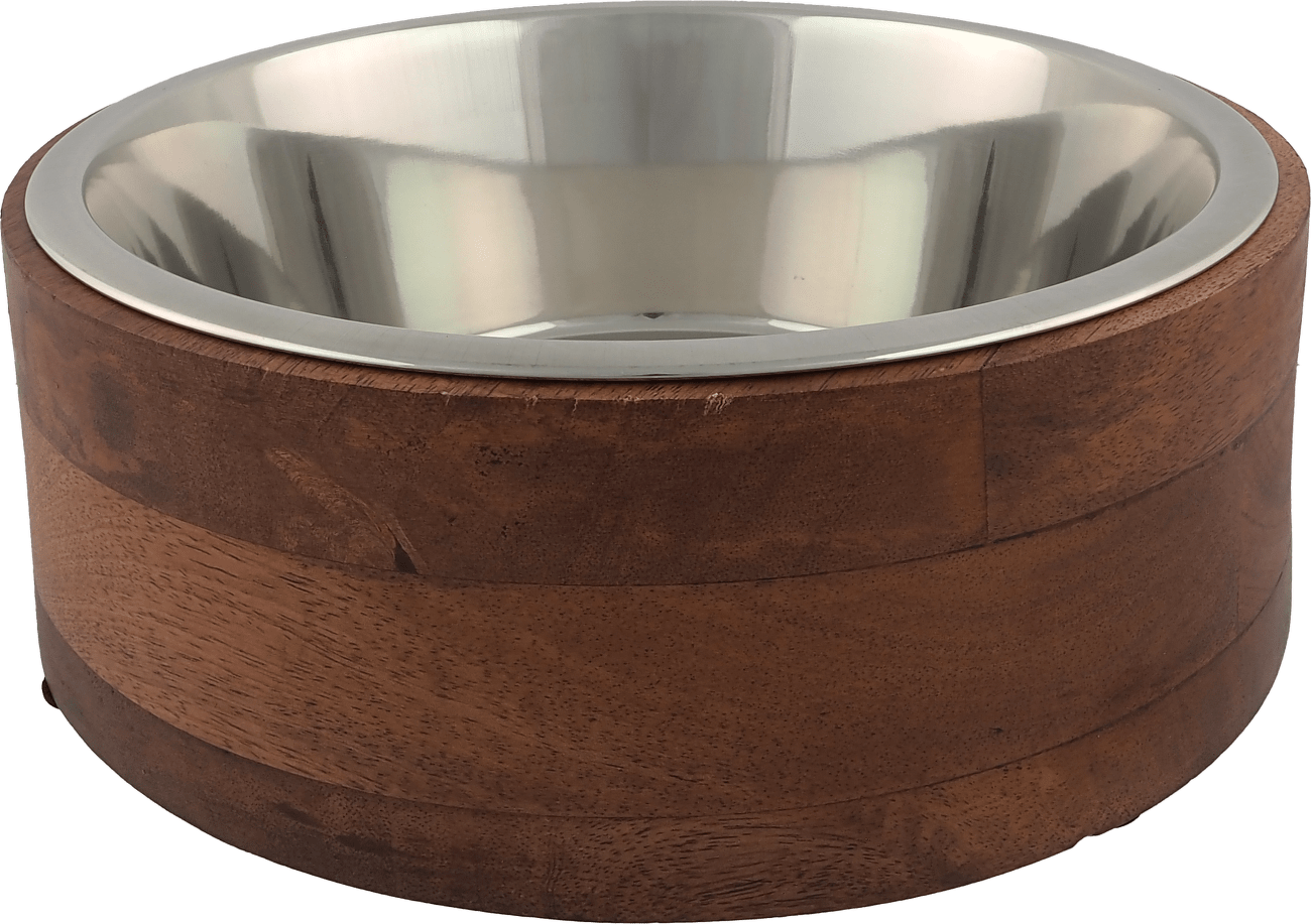Miska Dog Fantasy nerez v dřevě rovná 1730ml