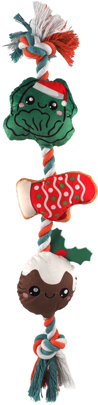 Hračka Dog Fantasy Winter Tale set ozdob pískací 45cm