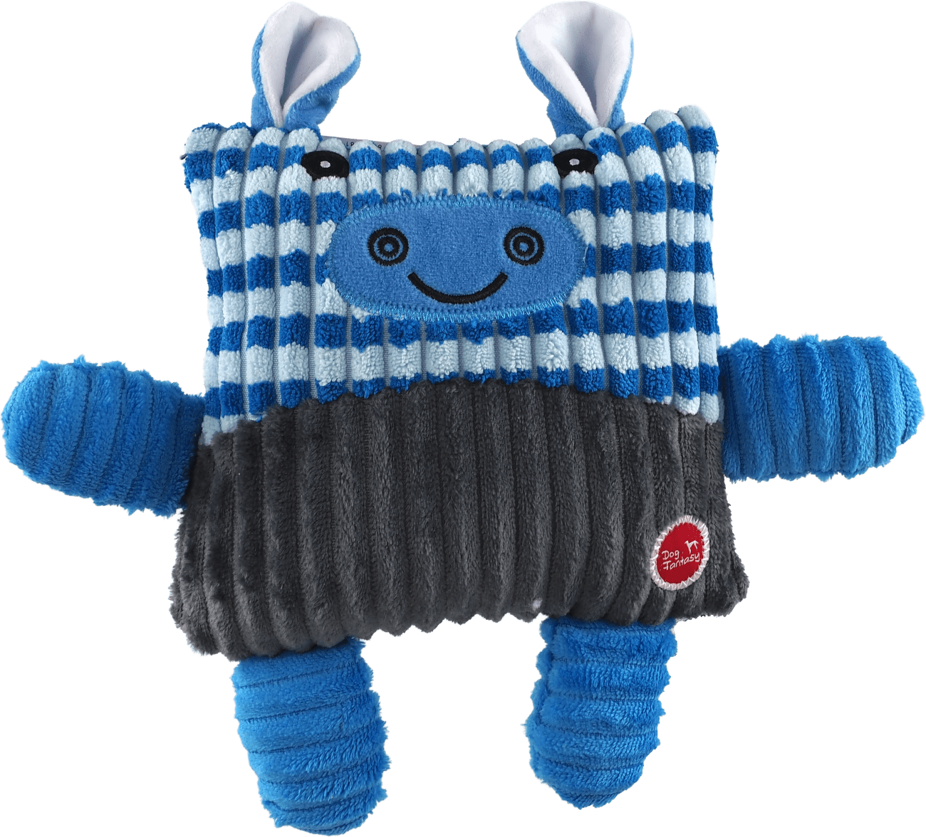 Hračka pro psy Dog Fantasy Cuties čtvercová kráva modrá 17,5 cm