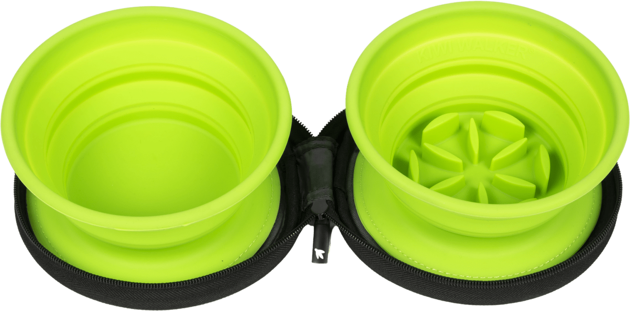 Cestovní miska Kiwi Walker slowfeeder zelená 2x350ml