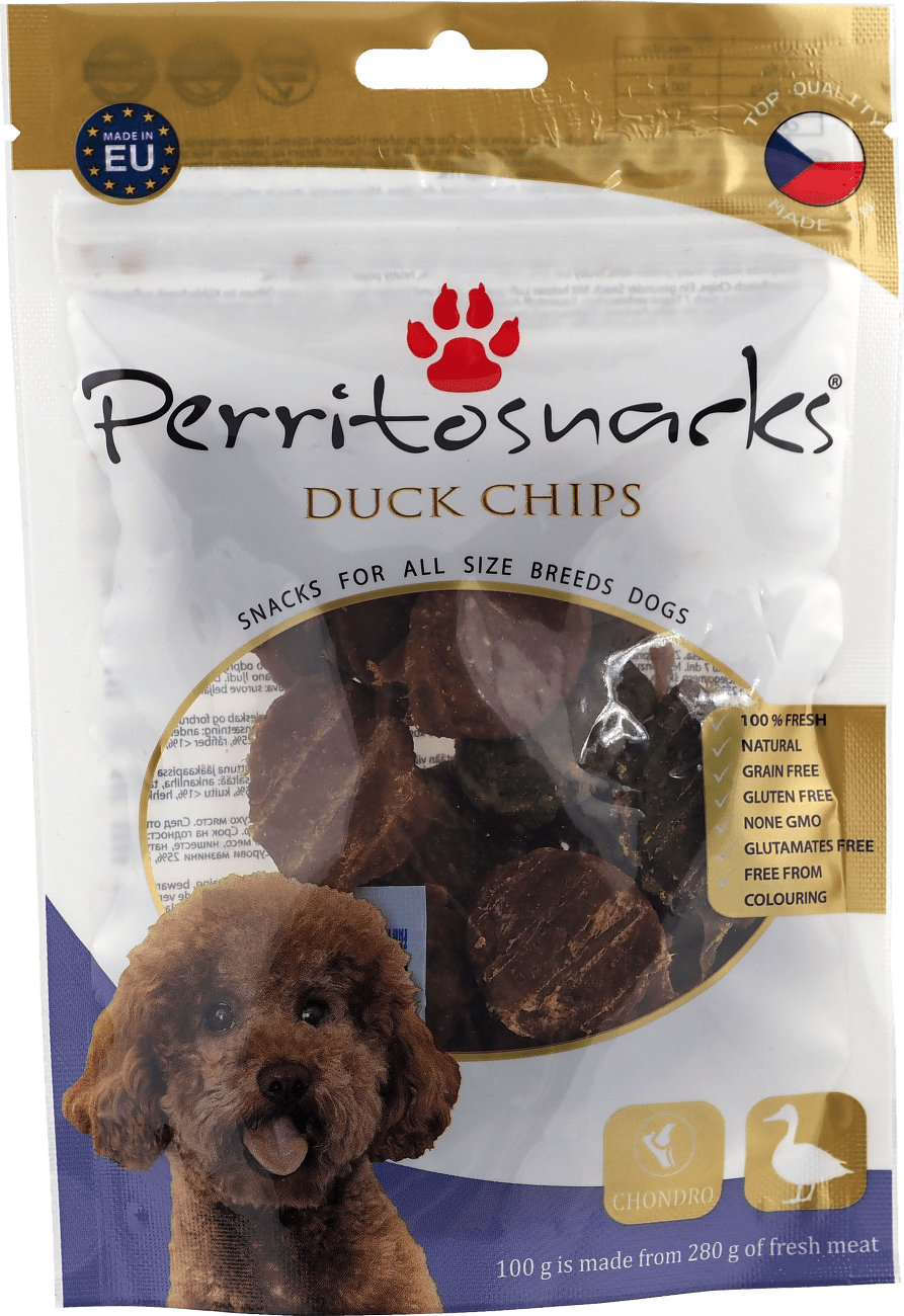 Pochoutka Perrito sušené kachní chipsy pro psy 100 g