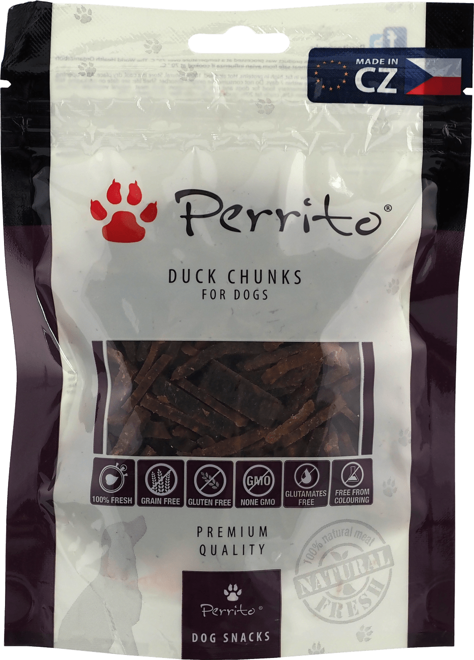 Pochoutka Perrito sušené kachní kousky pro psy 100 g