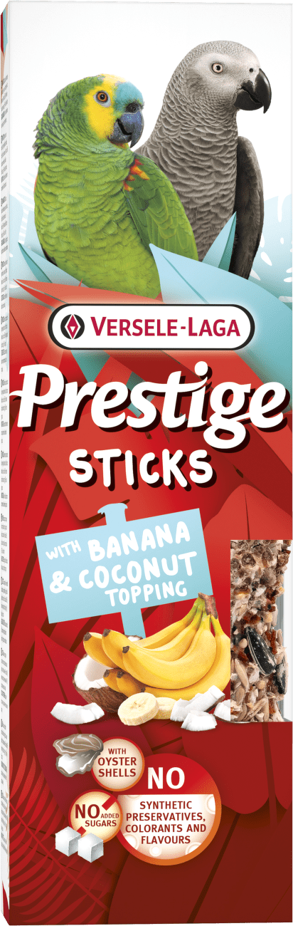 Tyčinky Versele-Laga  Prestige velký papoušek banán s kokosem 140g 2ks