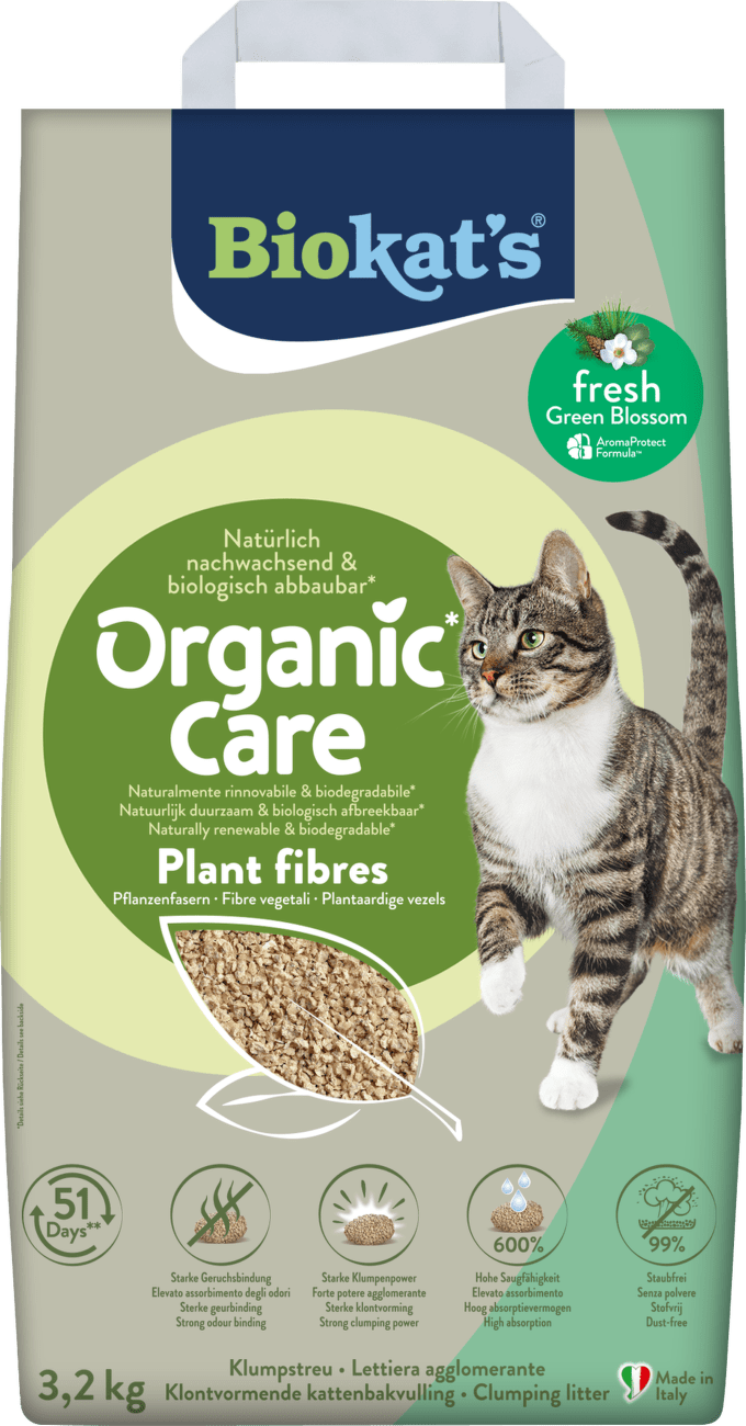 Podestýlka Biokat's Organic Care Plant Fibres Fresh 3,2 kg