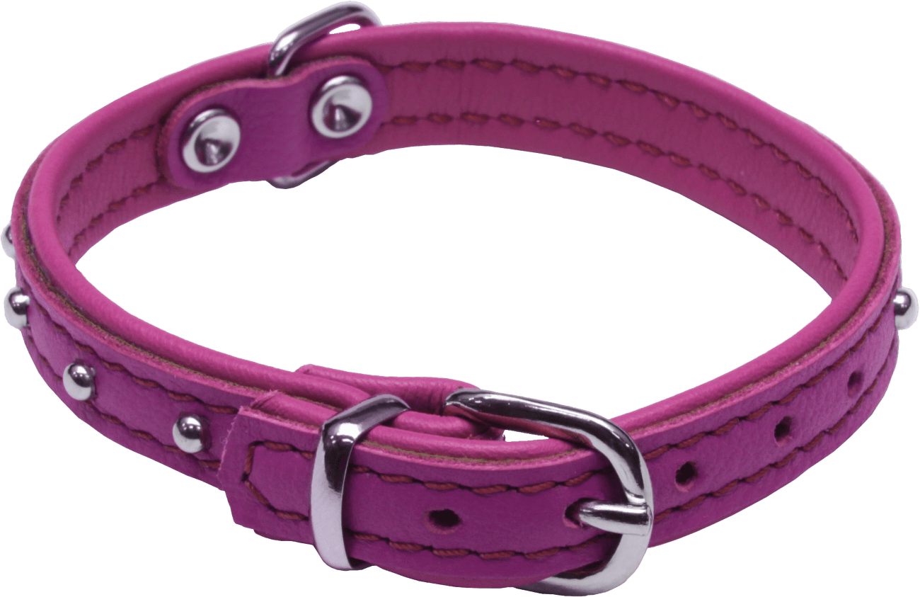 Kožený obojok BaF Denys 32cm fuksiový