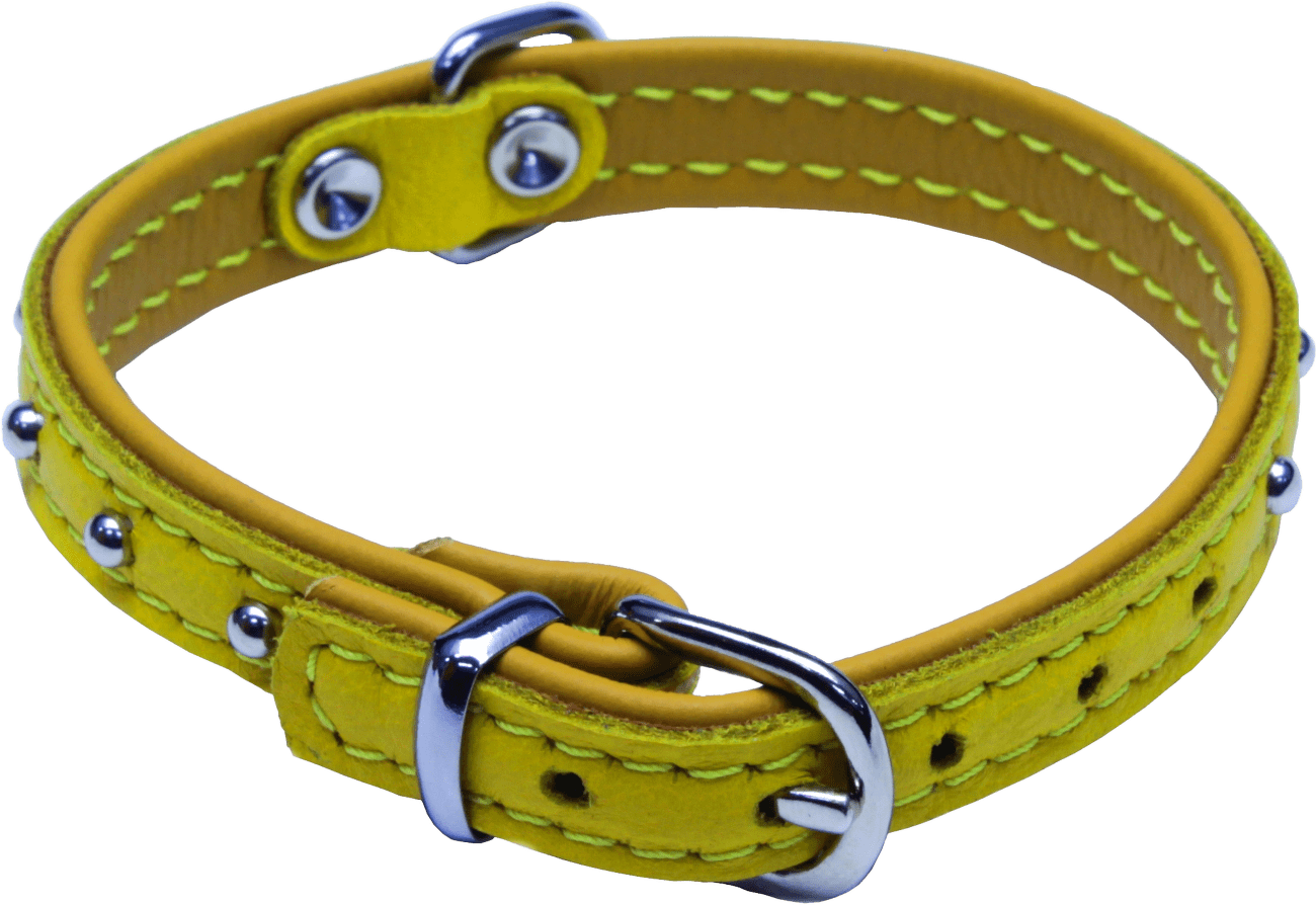 Kožený obojok BaF Denys 37cm žltý