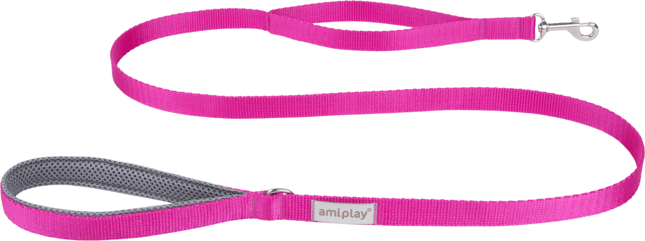 Vodítko pro psy Amiplay Samba růžové S 150 cm × 1,5 cm