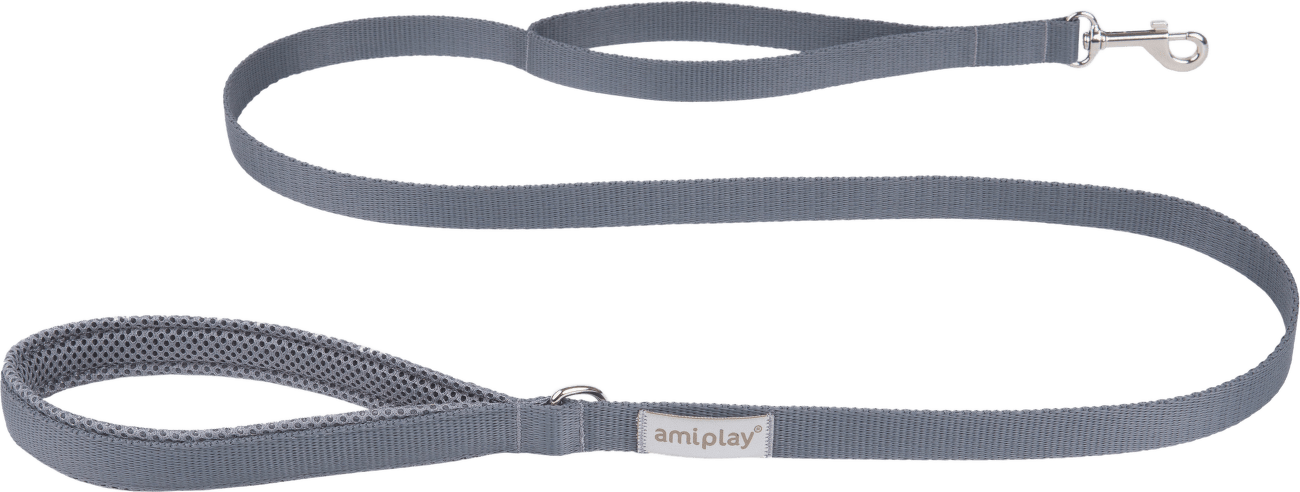 Vodítko pro psy Amiplay Samba šedé M 150 cm × 2 cm