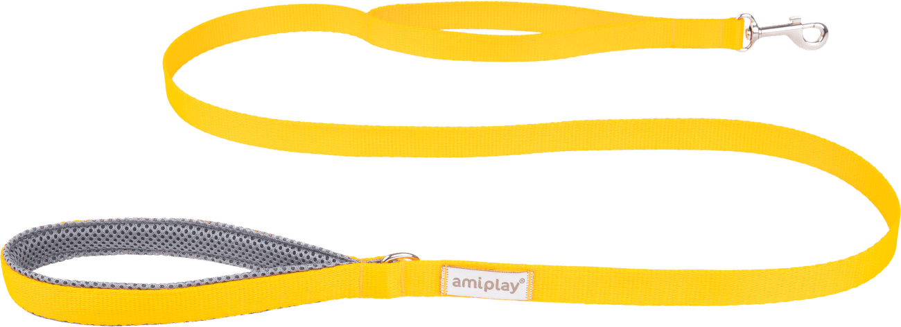 Vodítko pro psy Amiplay Samba žluté XL 150 cm × 2,5 cm