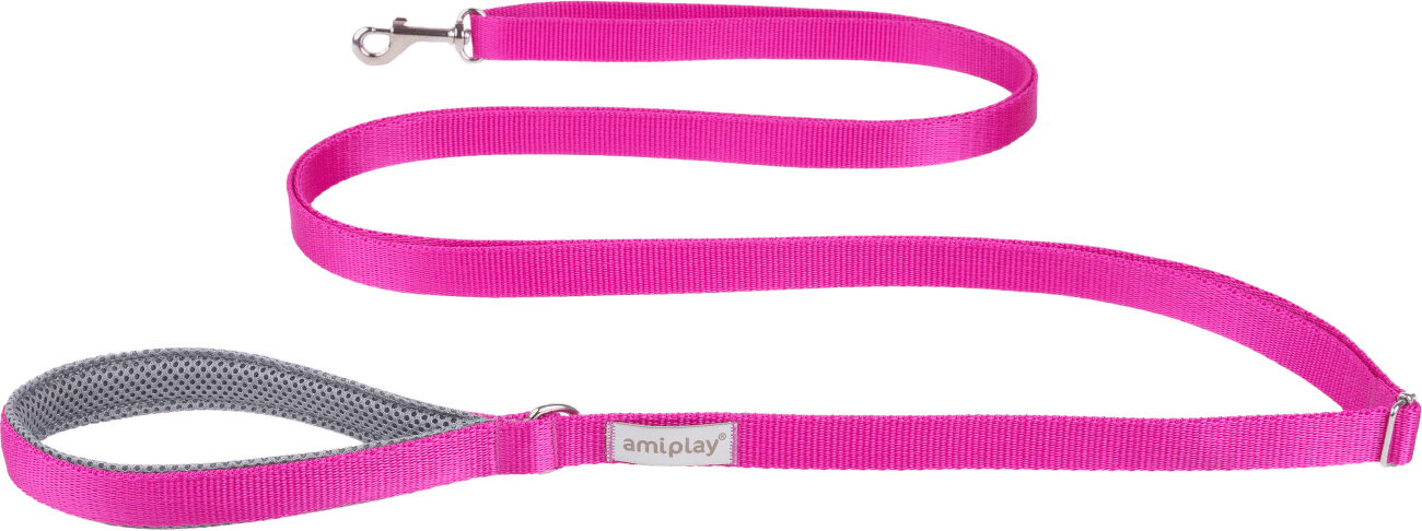 Vodítko pro psy Amiplay Samba Easy Fix nastavitelné růžové M 160–300 cm × 2 cm