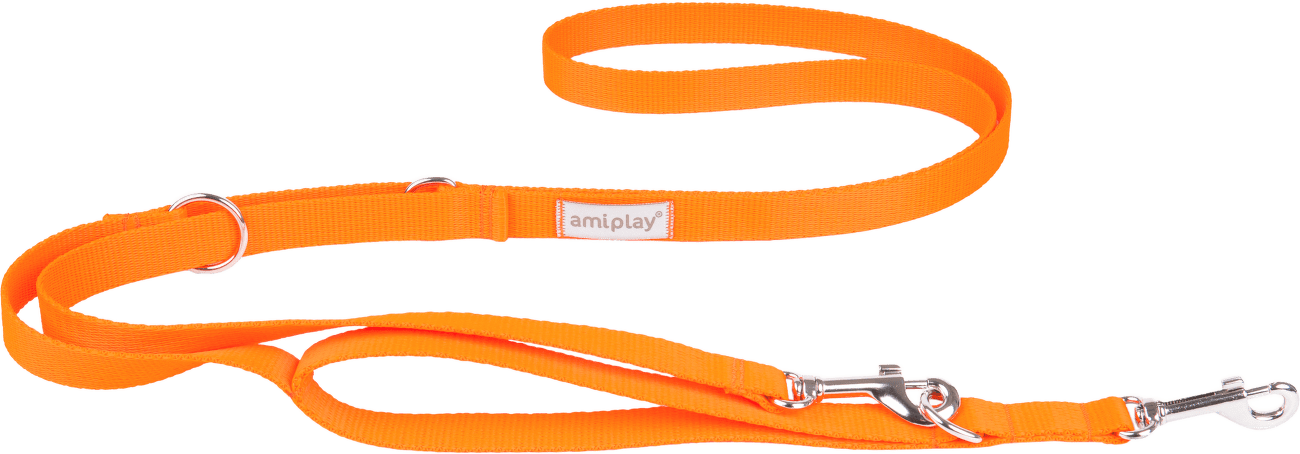 Vodítko pro psy Amiplay Samba 7v1 nastavitelné oranžové XL 100–200 cm × 2,5 cm