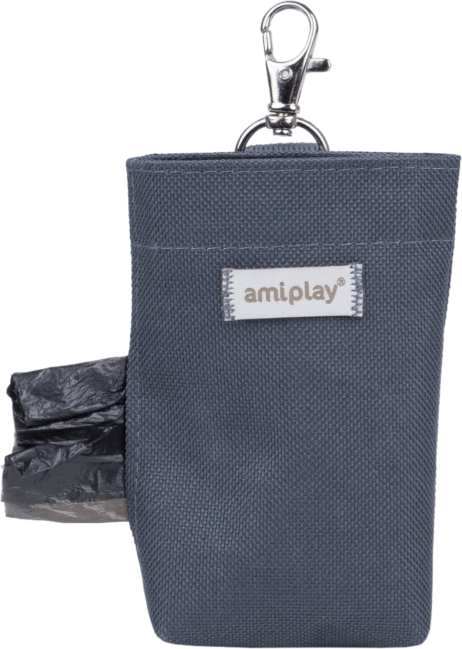 Pouzdro na sáčky na psí exkrementy Amiplay Samba šedé 6 × 2 × 11 cm