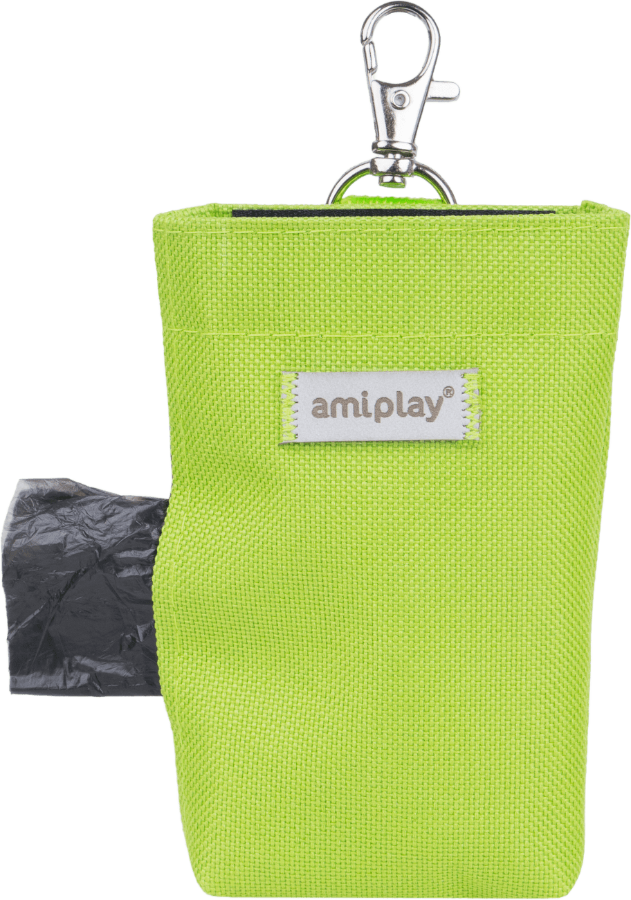 Pouzdro na sáčky na psí exkrementy Amiplay Samba zelené 6 × 2 × 11 cm