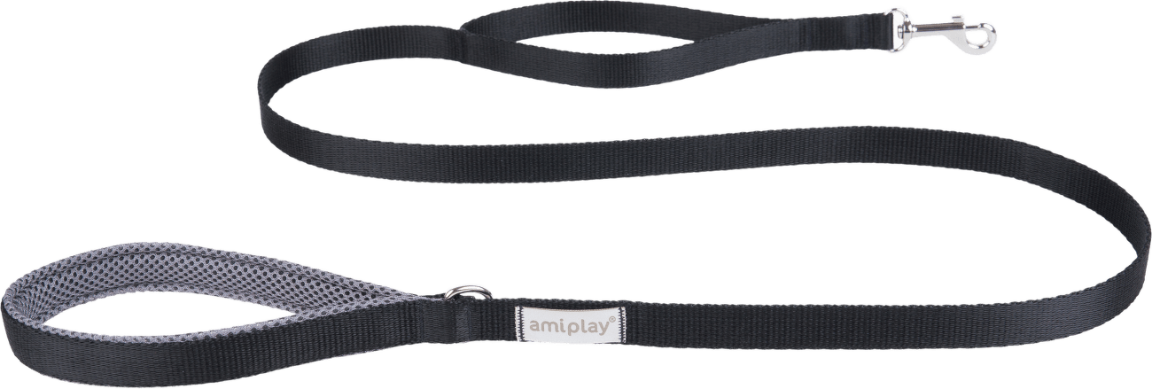 Vodítko pro psy Amiplay Samba černé L 150 cm × 2,5 cm