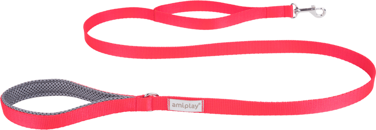Vodítko pro psy Amiplay Samba červené L 150 cm × 2,5 cm