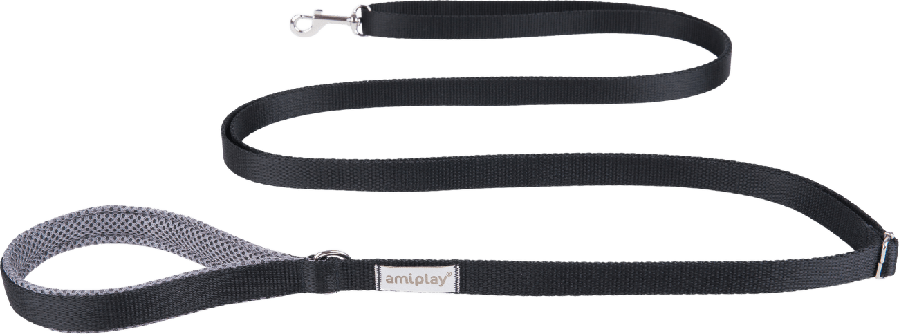 Vodítko pro psy Amiplay Samba Easy Fix nastavitelné černé S 160–300 cm × 1,5 cm