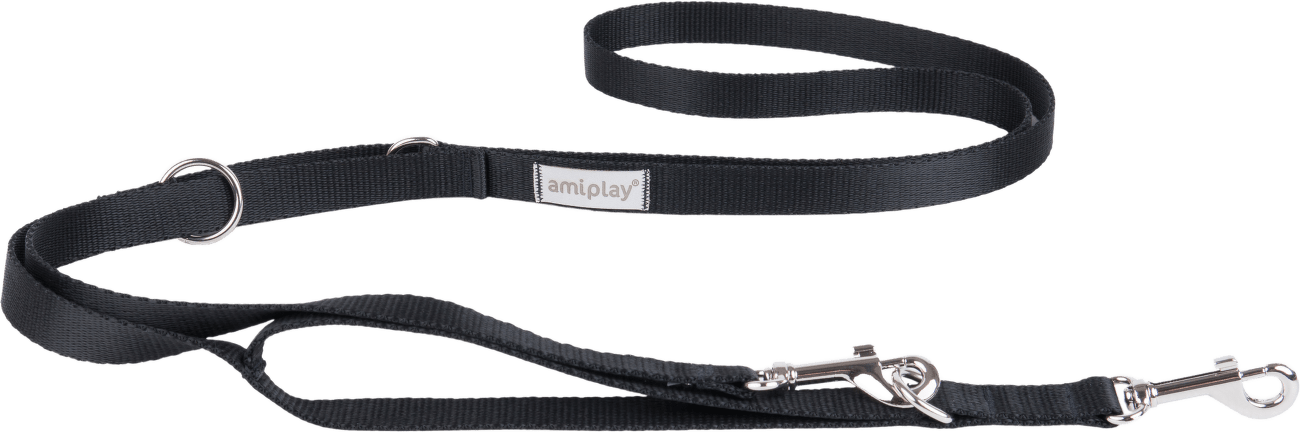 Vodítko pro psy Amiplay Samba 7v1 nastavitelné černé L 100–200 cm × 2,5 cm