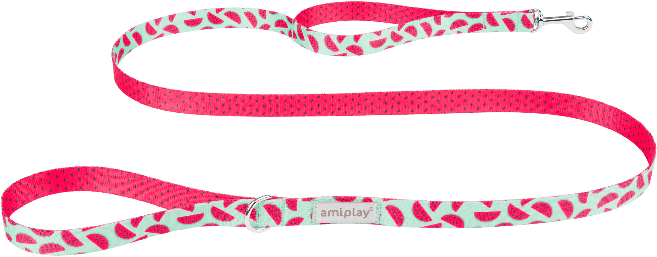 Vodítko pre psov Amiplay BeHappy Watermelon M 150 cm × 2 cm