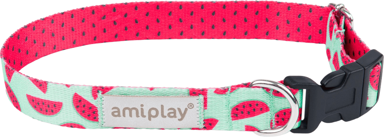 Nastavitelný obojek Amiplay BeHappy Watermelon S 20–35 cm × 1,5 cm