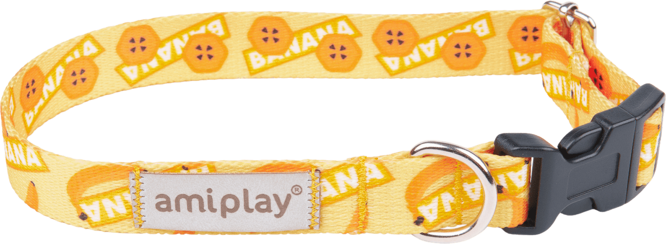 Nastavitelný obojek Amiplay BeHappy Banana S 20–35 cm × 1,5 cm