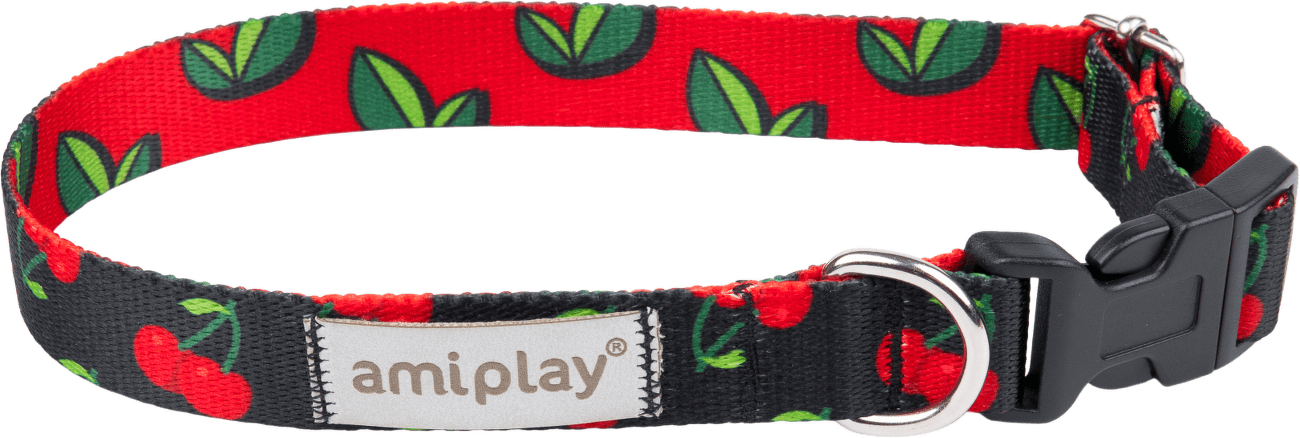 Nastavitelný obojek Amiplay BeHappy Cherry XL 45–70 cm × 2,5 cm